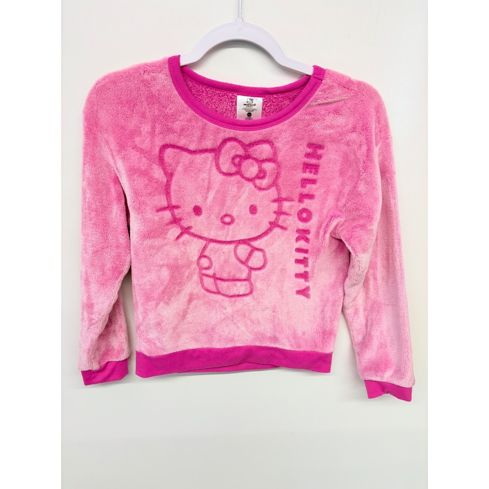 Kawaii Kidcore Fleece Pullover Hello Kitty Sanrio Girl Size 6-6X Pink